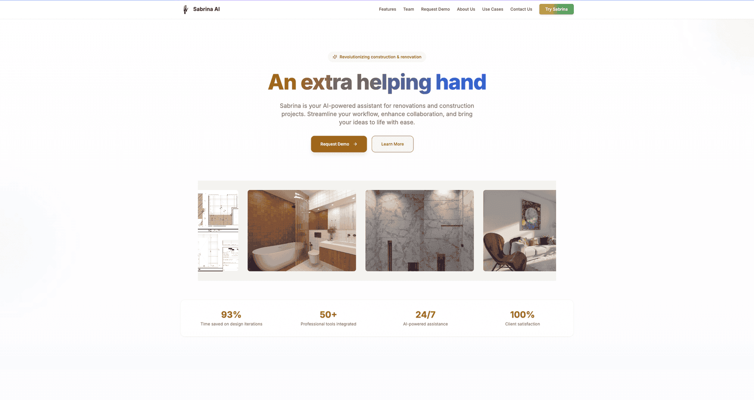 Sabrina AI Homepage