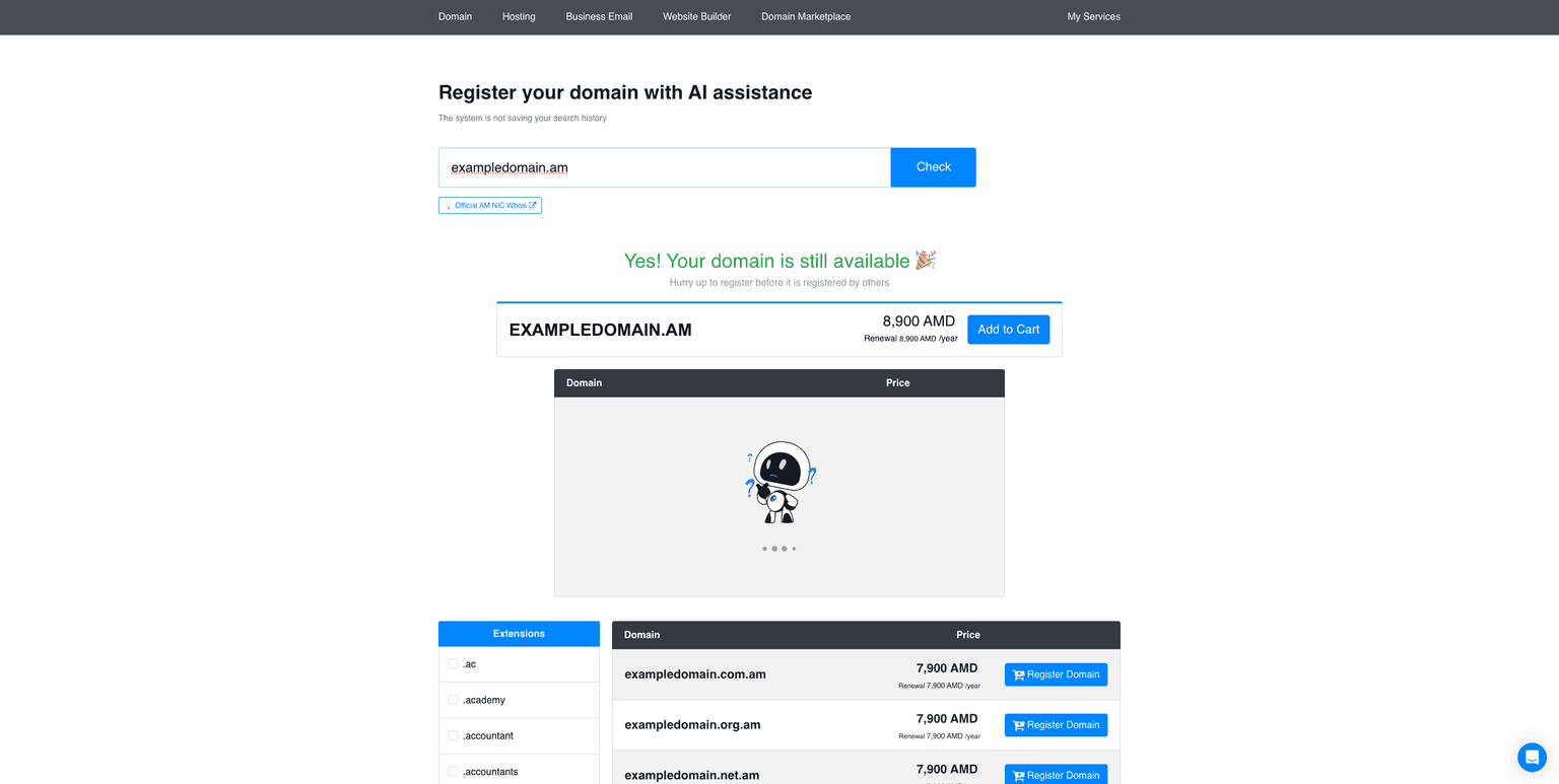 Name.am Explore Domain