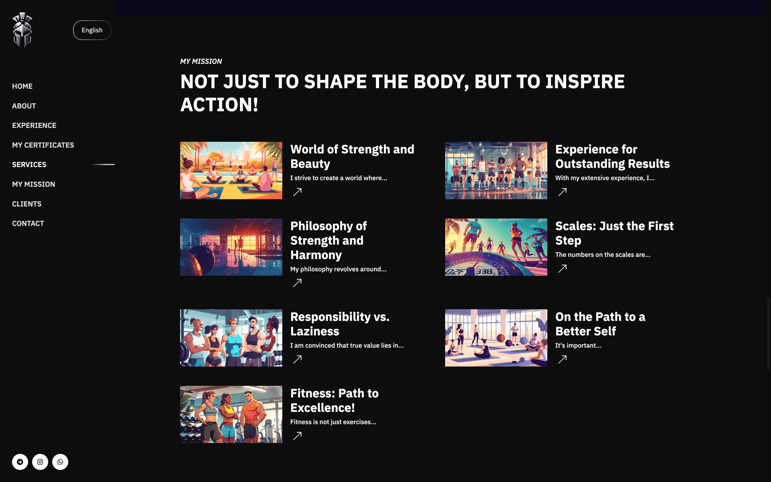 Screenshot of the TheOne mission page