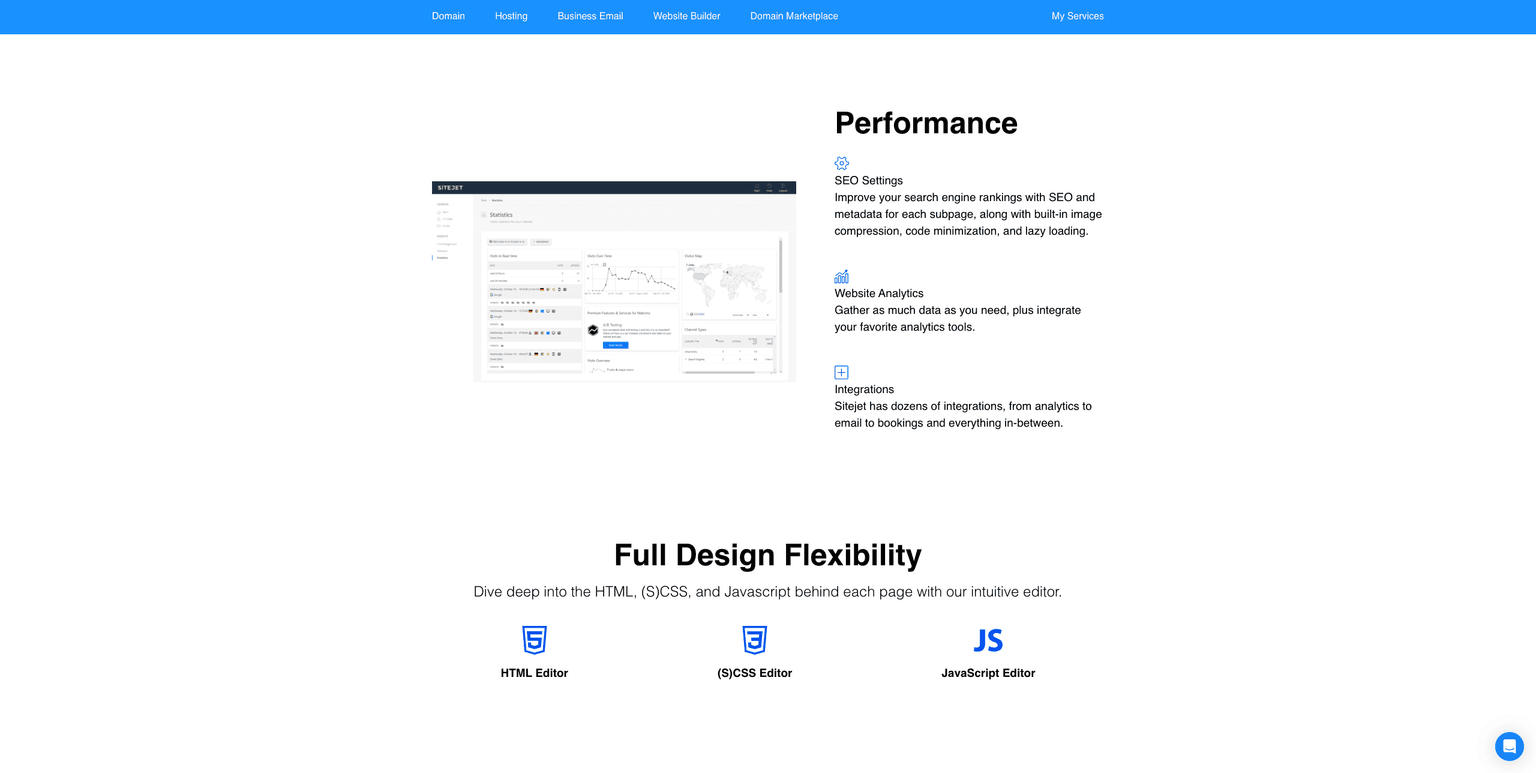 Name.am AI website builder generating a site from a prompt with live streaming preview